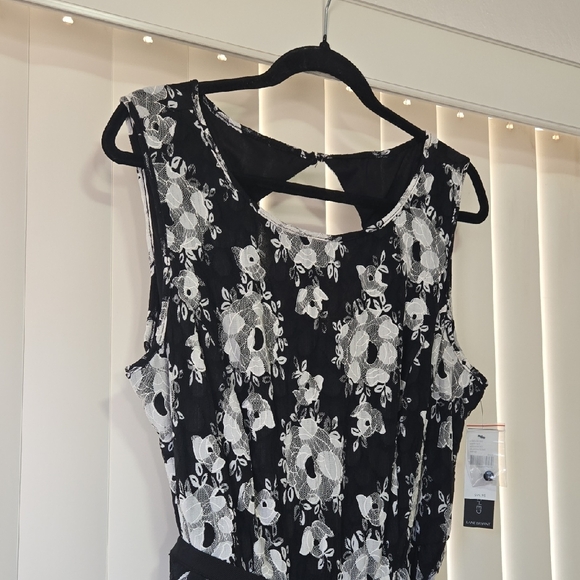 Lane Bryant Black and White Floral‎ Midi Dress Size 16 - Picture 4 of 11
